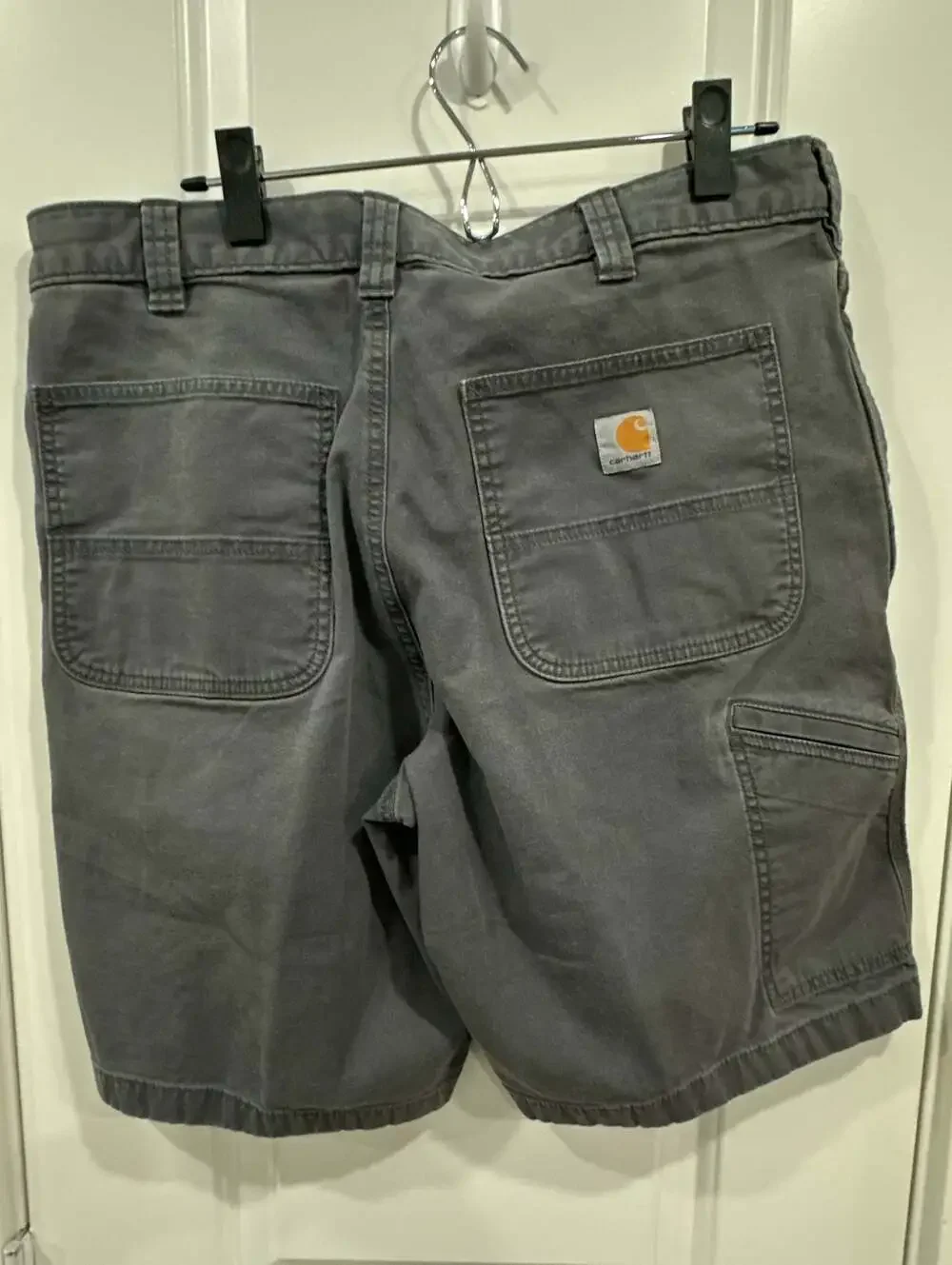 Carhartt Rugged Flex Relaxed Fit Canvas Work Short Gray Size 36